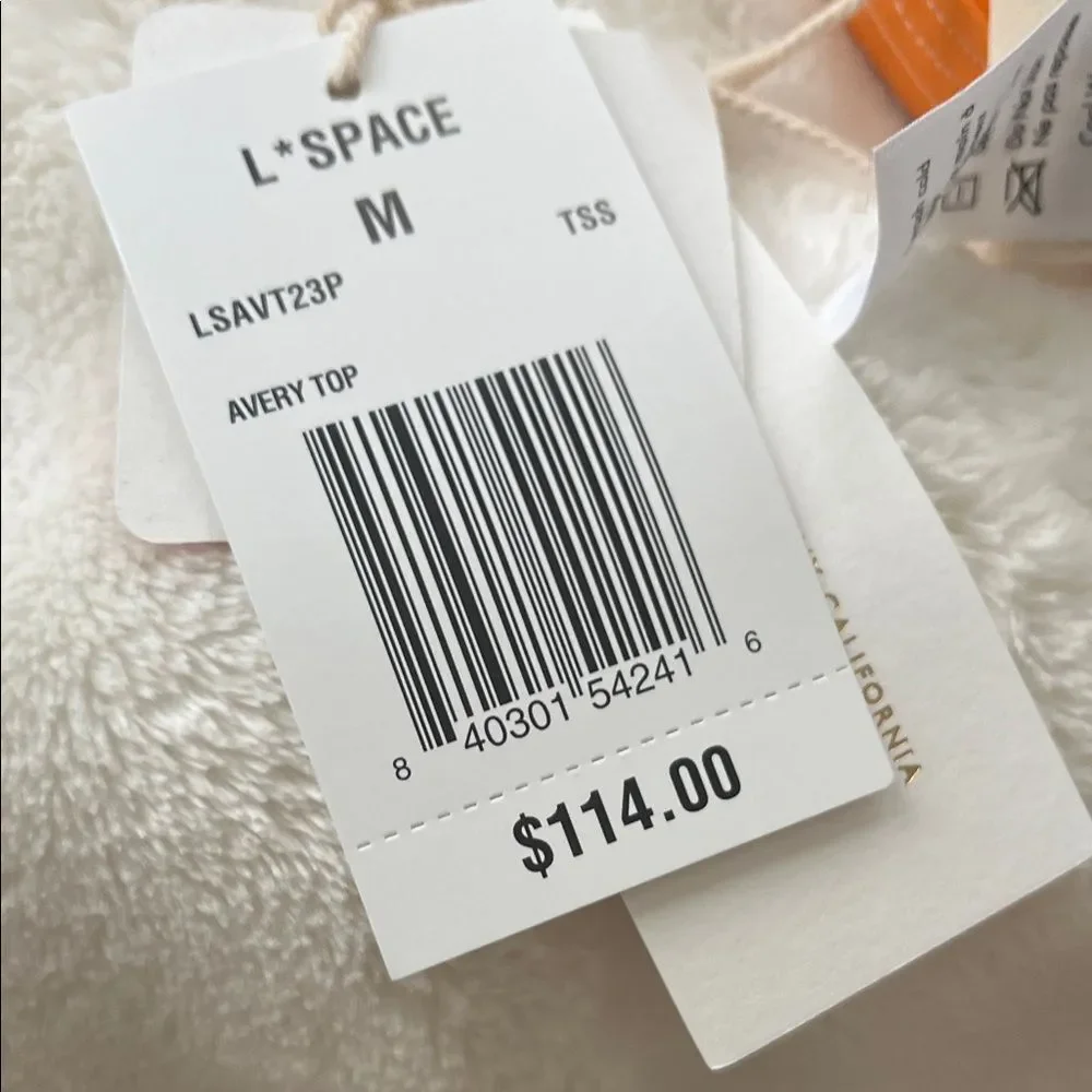 New with Tags L*Space Vibrant Orange and White Bikini Avery Top